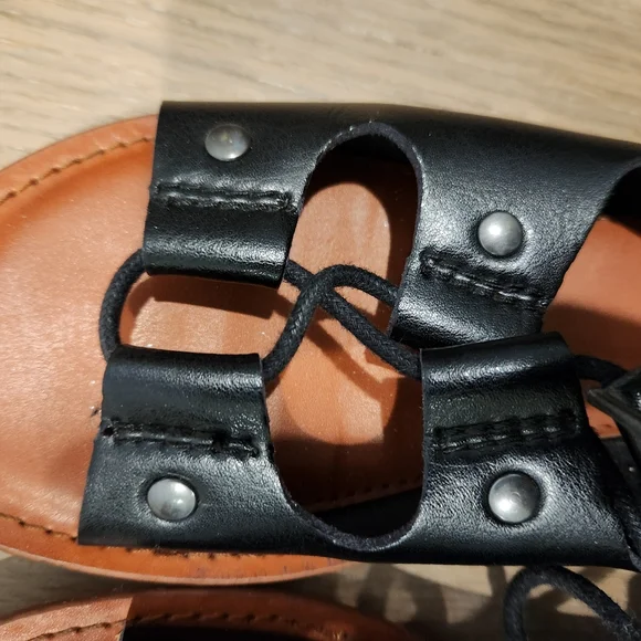 American Eagle Outfitters Black Lace-Up Sandals - Picture 4 of 5
